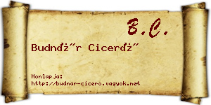 Budnár Ciceró névjegykártya